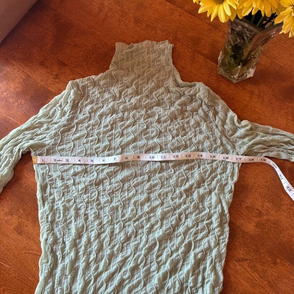 Sheer Mint/Sage Green Turtleneck Women's Size L-XL